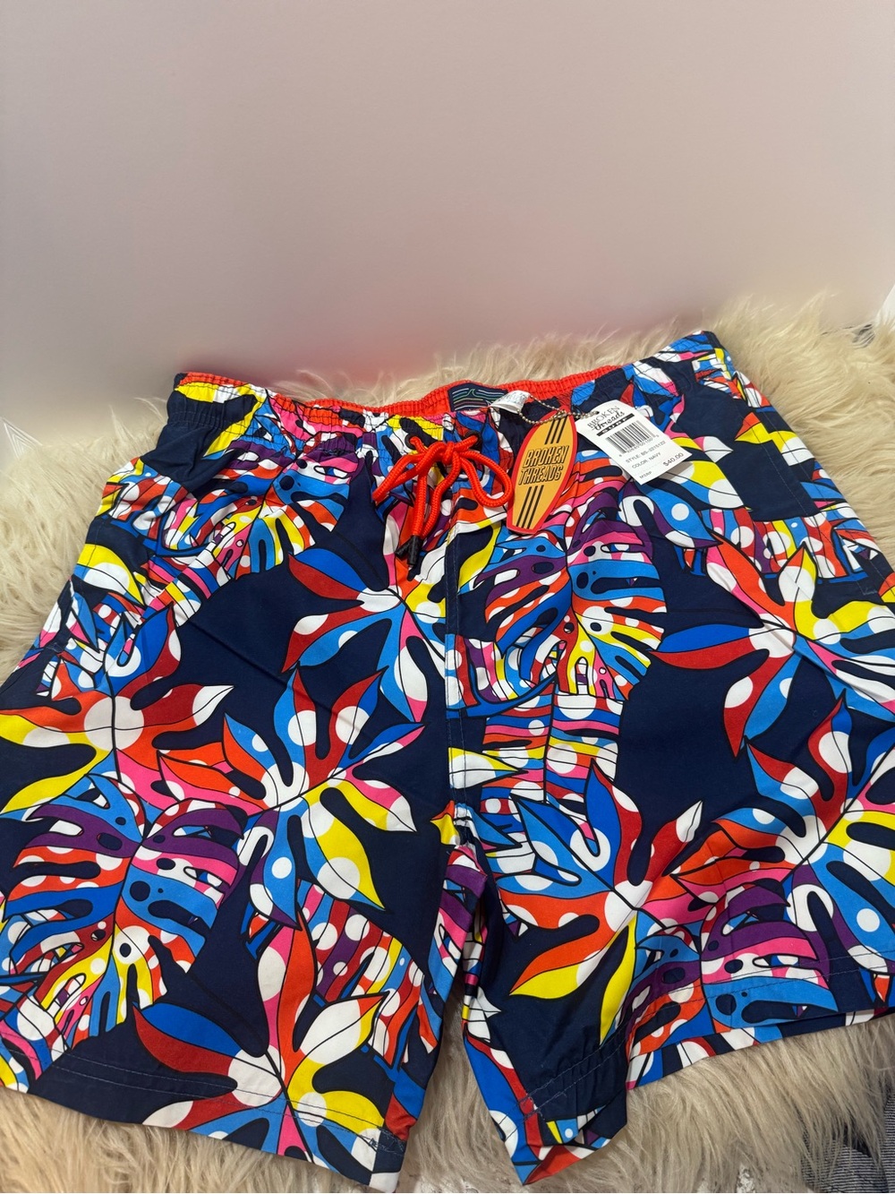 Men's Navy Multicolor Floral Hybrid Swim Shorts